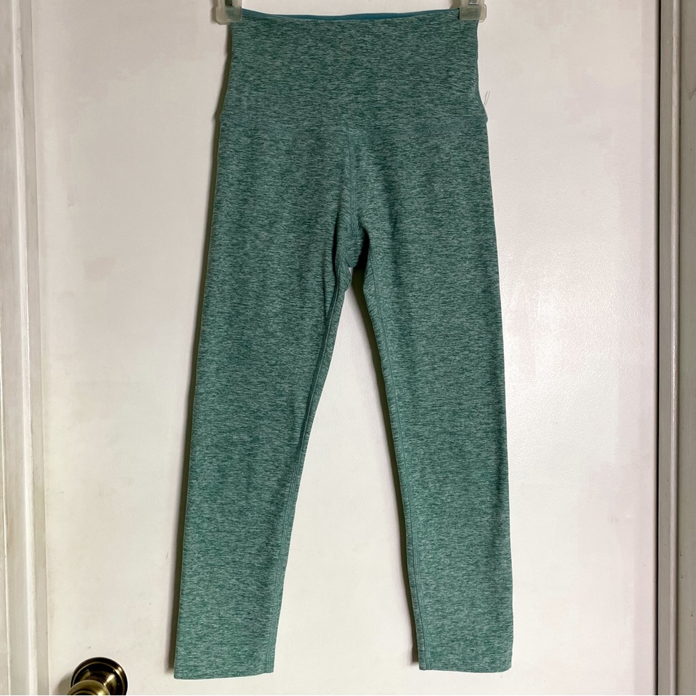 Beyond Yoga Teal Heather High Waist Cropped Leggings XS